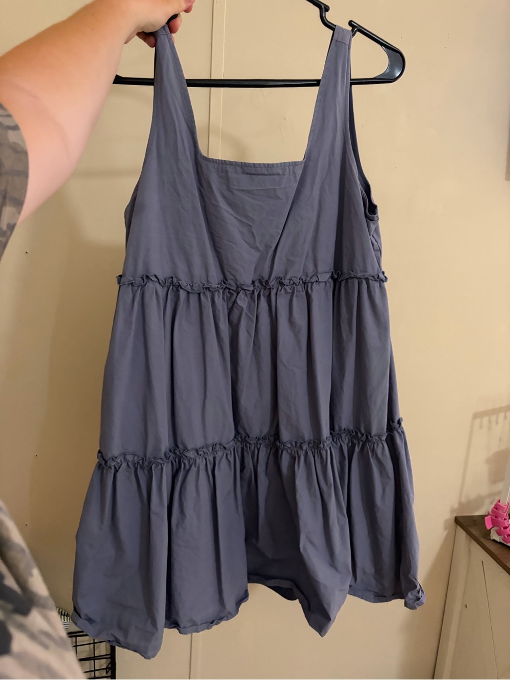 Lightweight Tiered Sleeveless Dress in Slate Blue/purple
